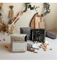 Evle Terrazo Desenli Dikdörtgen Saklama Kabı 3 lü Set, 8 x 12 cm (Çok Renkli)