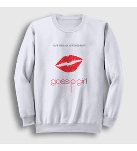 Presmono Unisex Beyaz Nobody Dizi Gossip Girl Sweatshirt 481158tt (Beyaz)