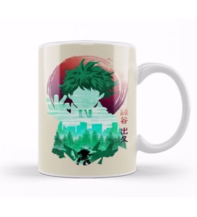 My Hero Academia Minimalist Silhouette Deku Kupa Bardak Porselen