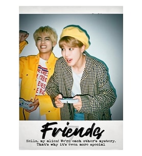 Bts Vmin Arkadaşlar Polaroid Tablo Ahşap Poster Dekoratif Kod1318