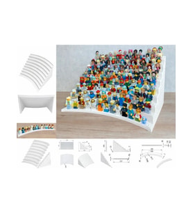 ART3 Dev LEGO Minifigür Sergileme Standı (117 Figür Kapasiteli) - Vidasız Modüler Raf-BEYAZ