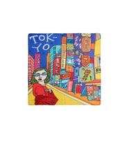 İkigai City Serisi Tokyo Özel Tasarım El Çizim Renkli Çok Fonksiyonlu Renkli Kare 45X45 Bandana