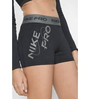 Nike Pro Mid Rise Graphic Short 3" Womens Shorts Kadın Tayt Şort Siyah