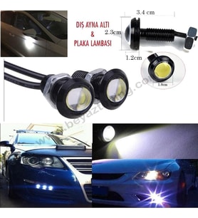 Gündüz Farı Ayna Altı Led Kartal Gözü Vidalı