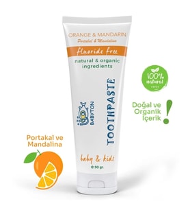 Babyton Organik Doğal Portakal & Mandalina Aromalı Diş Macunu 50 Gr (Standart)