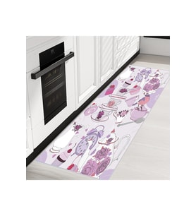 Rovigo Home Dijital Baskı Yıkanabilir Kaymaz Taban Mutfak Halısı RVG2034-HT-1104 160x120 cm (Mor)