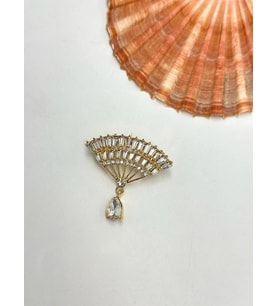 Damla Charm Detay Yelpaze Broş
