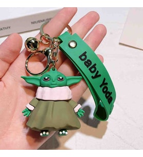 Baby Yoda Anahtarlık Bebek Grogu Figür Maskot The Mandolin Yıldız Savaşları Simego Temalı Sevimli Aksesuar Çanta ve Araba Süsü Hediyelik