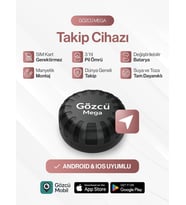 Gözcü Mobil Mega Takip Cihazı Ios Android Uyumlu Motor Araç Taşıt Gps Cihazı IP68 Su Geçirmez Akıllı Takibi (5-10 Dakika Aralıklı Sinyal Alır) (Siyah)
