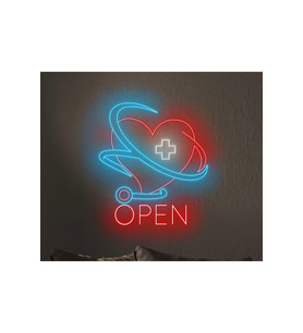 OPEN Yazılı ve Şekilli Neon Tabela