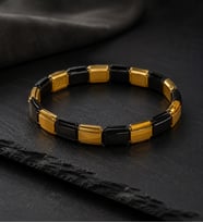 Siyah Detaylı İtalyan Charm Model Bileklik