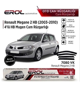 Renault Megane 2 (2003-2010) 4'lü Mugen Cam Rüzgarlığı