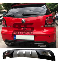 Volkswagen Polo Difüzör Arka Tampon Eki 2 Egzoz Çıkışlı Gri