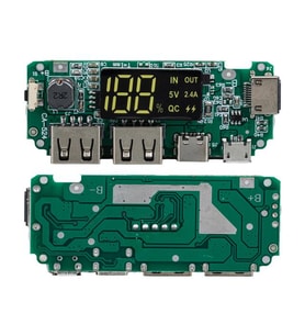 Lityum Pil Powerbank Şarj Modülü Dijital Ekranlı Üç Port 5V-2.4A (4767)