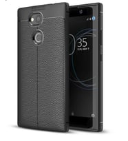 Sony Xperia XA2 Ultra Kılıf Niss Deri Desenli Silikon Kılıf (Siyah)
