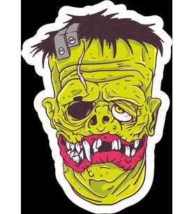 Zombi 6 Sticker 10x10 cmRenkli Sticker