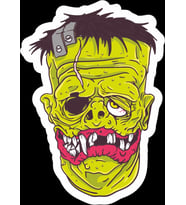 Zombi 6 Sticker 10x10 cmRenkli Sticker