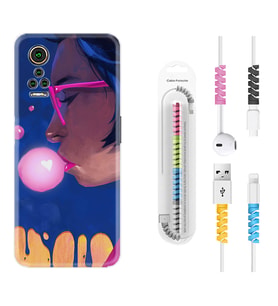 General Mobile GM 21 Pro GM 22 Pro Plus Kılıf Kablo Koruma Spiral Silikon Sakız ve Kız 1767
