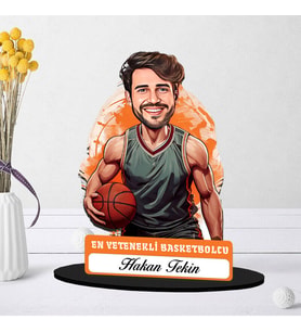 Kişiye Özel Erkek Basketbolcuya Hediye Karikatürlü Biblo