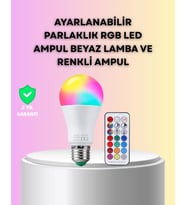 Kumanda Destekli Çok Renkli Akıllı Led Ampul