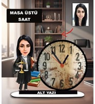 Kişiye özel Karikatür  Avukat Kadın tasarımlı Masaüstü Saat, avukatlar Günü Hediyesi, avukata hediye M1