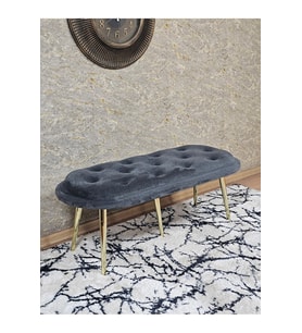 Ufo Oturak Bench - Gold Kaplama Sivriltme Ayak - Oturak - Bench - Puf - Yatak Ucu Pufu Füme Renk 100 x 50 Boyut/Ebat (Çok Renkli)