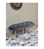 Ufo Oturak Bench - Gold Kaplama Sivriltme Ayak - Oturak - Bench - Puf - Yatak Ucu Pufu Füme Renk 100 x 50 Boyut/Ebat (Çok Renkli)