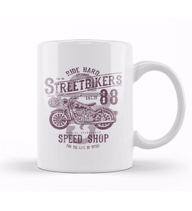 Street Bikers Speed Shop Kupa Bardak Porselen