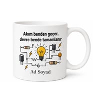Elektrik Mühendisine Özel Eğlenceli Tasarım Seramik Kupa Bardak Hediye