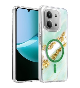 Northcity Onegif Xiaomi Redmi 15C 4G Uyumlu Lotus Simli Magsafe Kapak - Yeşil