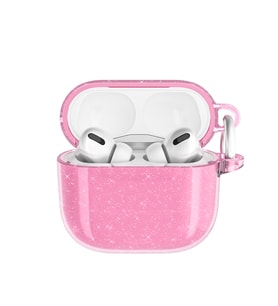 Apple Airpods 4 Uyumlu Zore Allstar Airbag 32 Parlayan Simli Saydam Renkli Kılıf (Pembe)