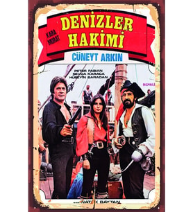 Denizler Hakimi Cüneyt Arkın Yeşilcam Nostalji Retro Ahşap Poster