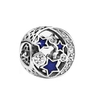 Nur Silver Işıltılı Ay Yıldız Gümüş Charm NUR-BL00041