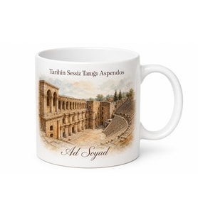 Aspendos Antalya Hatırası Kumluca Tarihi Baskılı Kupa Bardak Hediye