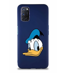 Oppo A52 Soft Premier Kapak Donald Duck-B Tasarımlı Silikon Kılıf - Lacivert (Şeffaf)