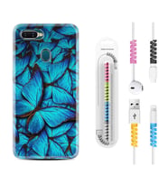 Oppo A5S A15 A16 A54 A55 A73 A74 Kılıf Kablo Koruma Spiral Silikon Owl 1351