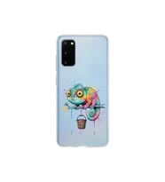 Samsung Galaxy S20 ile Uyumlu Splash Bukalemun Tasarımlı Şeffaf Silikon Kılıf