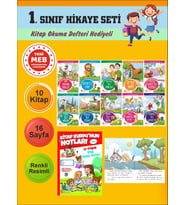 1.Sınıflar İçin Okumayı Sevdiren 10 lu Hikaye Seti 9 (Kitap Okuma Defteri Hediyeli)