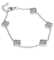 Kadın Tek Renk Çelik Yonca Model Bileklik (Silver)