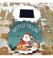 Magnet Hediyelik - Yılbaşı Yeni Yıl Noel Baba Temalı Mutlu Yıllar Hatıra Magnet
