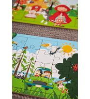 Okul Öncesi Başlangıç Yapboz  Kırmızı Başlıklı Kız Ve Hayvanlar Alemi Ahşap Puzzle Set