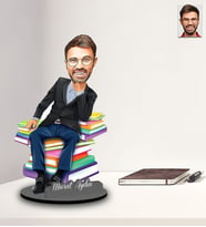 Kişiye Özel Öğretmen Karikatürlü İki Katmanlı Ahşap Biblo Bay-21