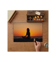 Gün Batımında Yoga Yapan Kadın Tasarımı 240 parça Ahşap Puzzle Ahşap Kutuda MP00002