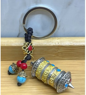 Metal Tibet Şans Çarkı Anahtarlık