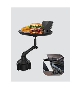 360° Döner Araç Bardaklık Tepsisi Telefon Tutuculu Geniş Yemek Masası