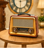 Ultratekno R-2066BT Şarjlı Nostaljik Radyo Bluetooth USB TF Kart Type-C FM AM SW 3 Bant Retro Radyo