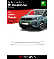 S-Dizayn Opel Combo Makyajlı Krom Ön Tampon Çıtası 2 Prç 2023 Üzeri A+ Kalite