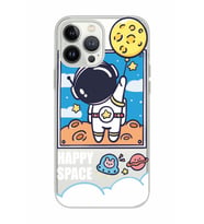 Iphone 15 Pro Uyumlu Astronot Desenli Şeffaf Telefon Kılıfı