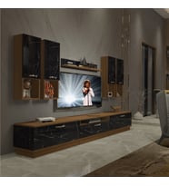Decoraktiv Trendstyle 8DA Mdf Tv Ünitesi Tv Sehpası - Ceviz Siyah Mermer (Ceviz - Siyah Mermer)