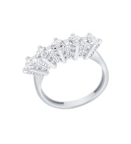 Diamond Line-Gülaylar Beyaz Altın 14 Ayar Beştaş Yüzük